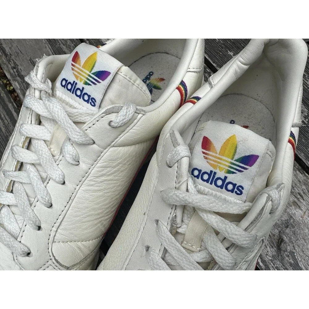 Adidas Continental 80 Pride Off-White Mens Size 11 Athletic Lace Sneakers EF2318